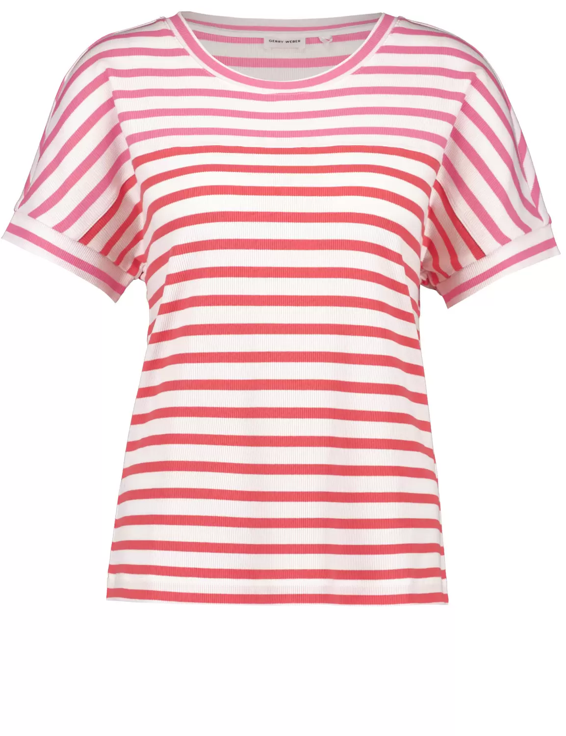 Geripptes Kurzarmshirt mit Ringeln