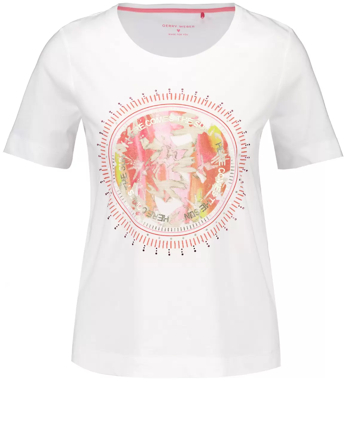 T-Shirt aus Baumwolle mit Frontprint und Wording