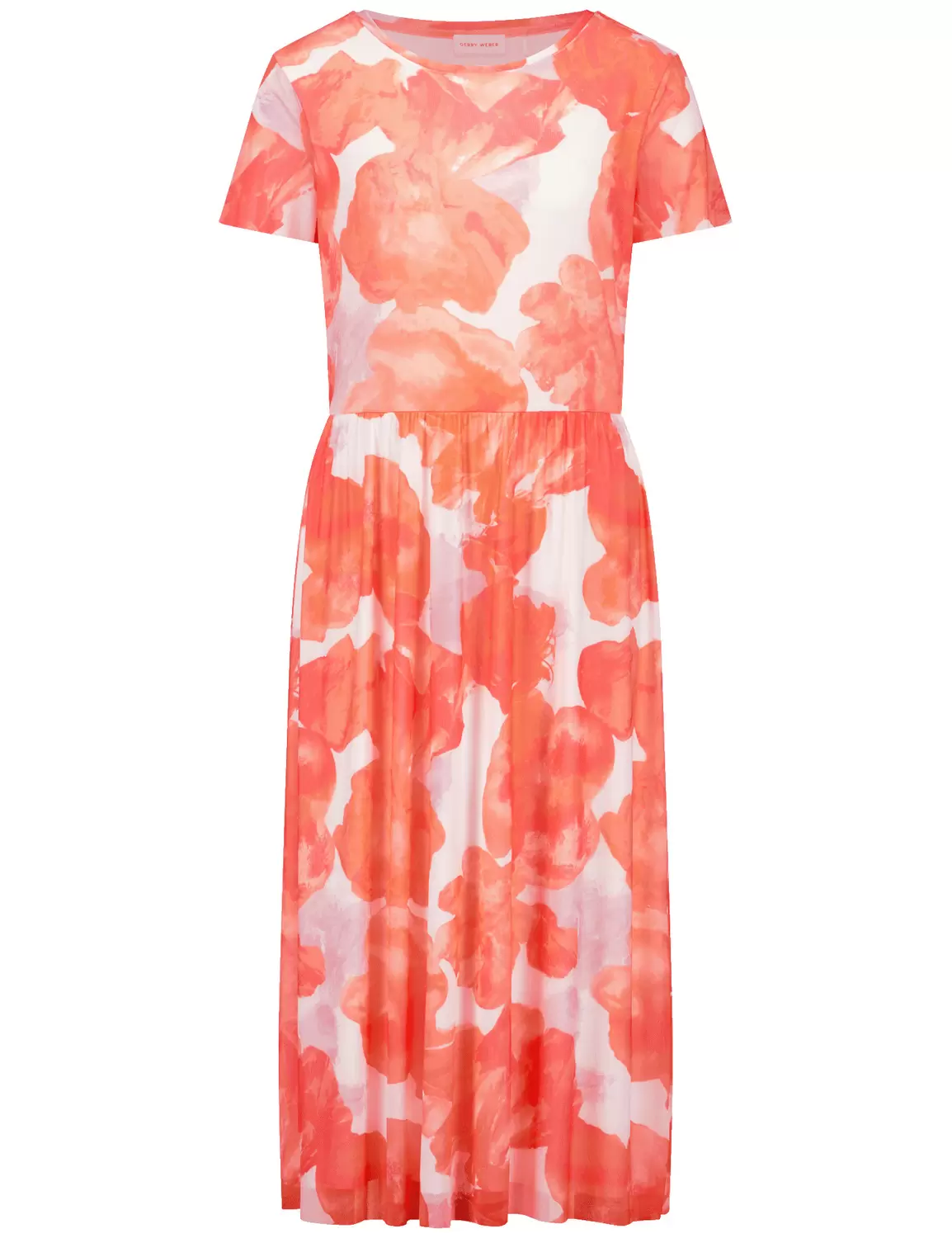 Midikleid mit Mesh-Overlayer