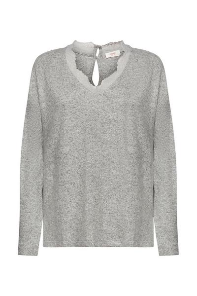 lace tee lslv - E044/LIGHT GREY 5