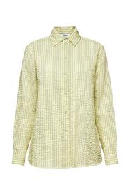 Gestreifte Hemdbluse in Crinkle-Optik