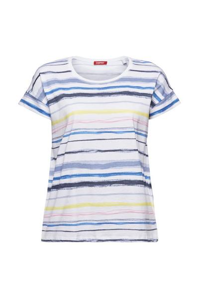 Gestreiftes Baumwoll-T-Shirt