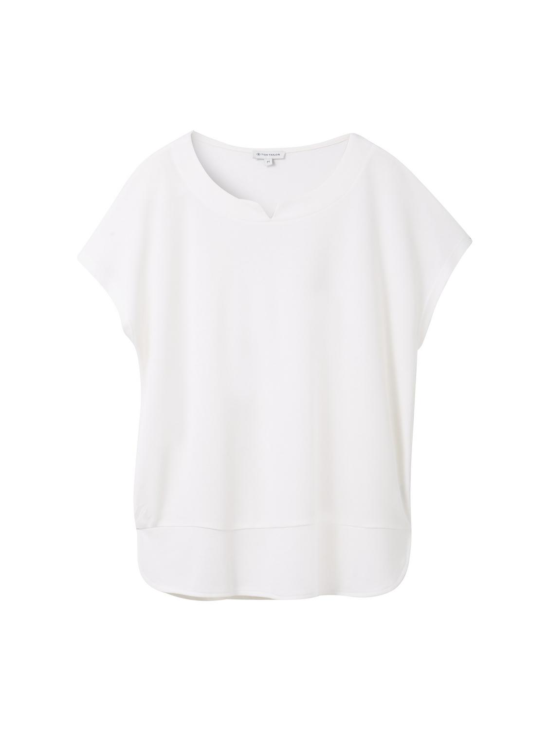 T-shirt fabric mix crew neck female