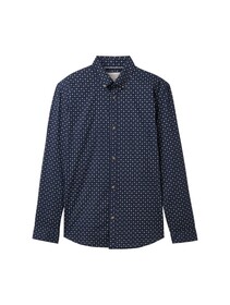 fitted printed poplin shirt