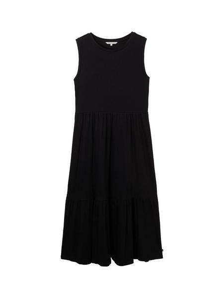 jersey rib midi dress - 14482/deep black