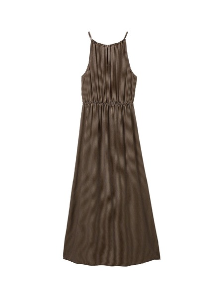halterneck maxi dress - 35365/black beige stripe