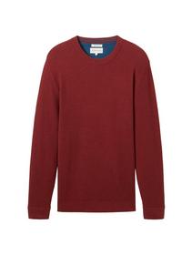 structured crewneck knit - 35676/burgundy dark red