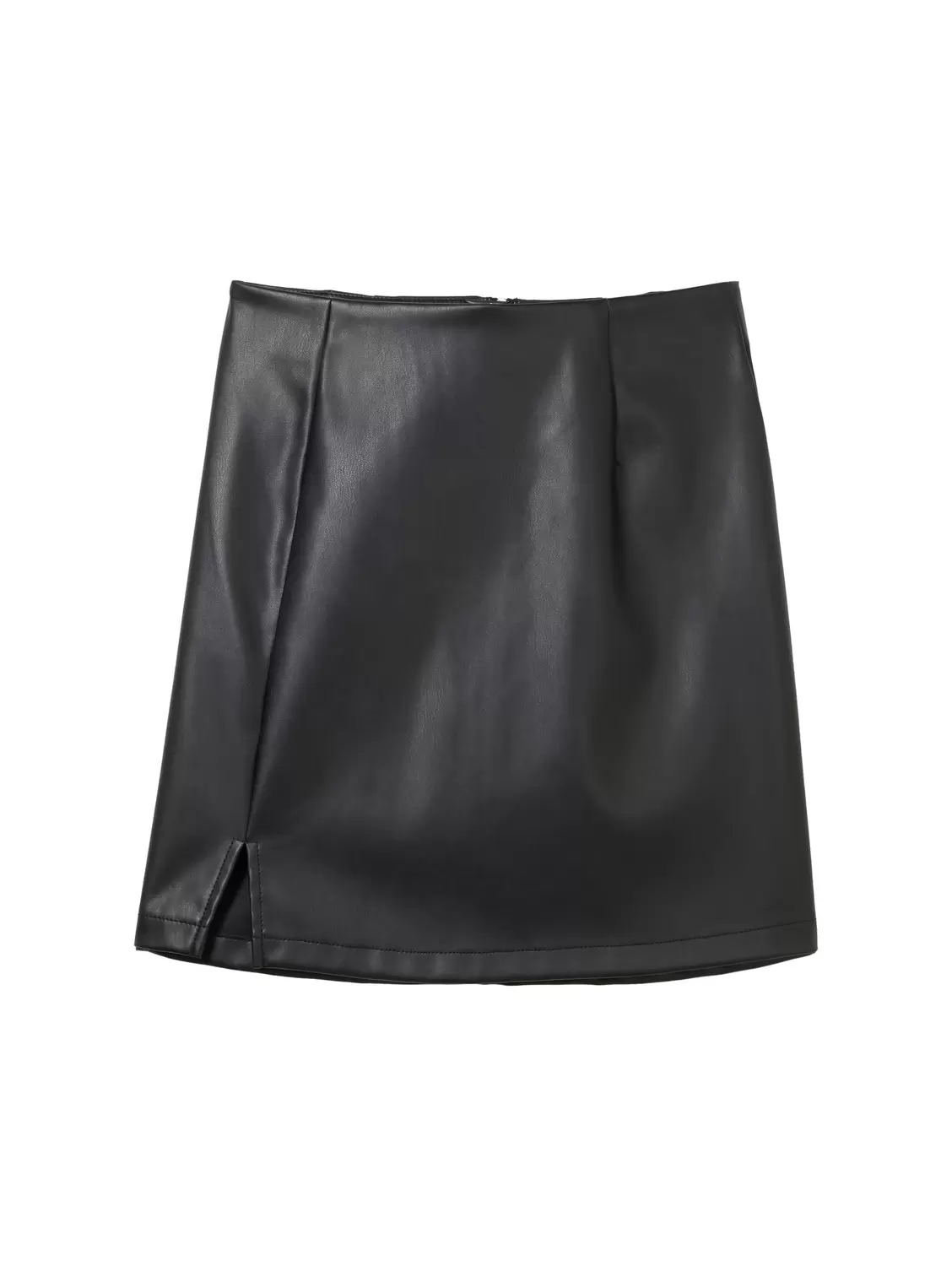fake leather mini skirt - 14482/deep black