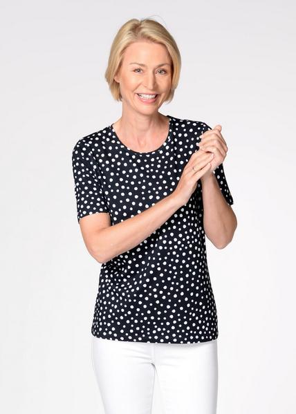 Rdh.-Shirt, 1/2 Arm, Druck - 901/SCHWARZ-WEISS PUN