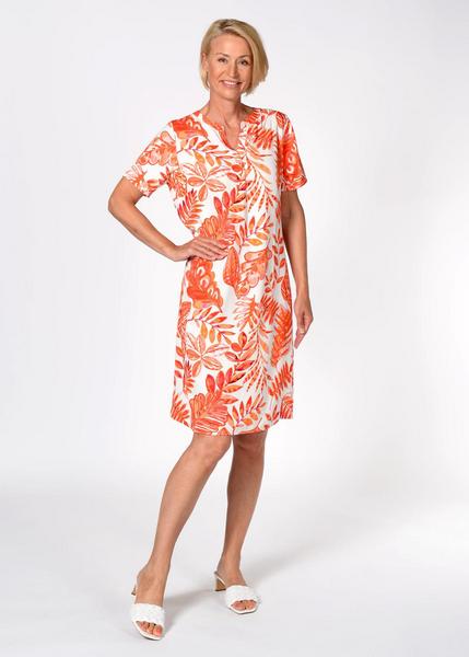 Kleid, 1/2-Arm, Alloverprint - 400/ROT COMBO FLOWE