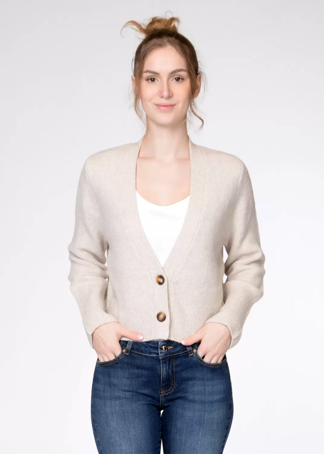 Cardigan, V-Ausschnitt,1/1-Arm female