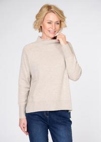 Stehbund-Pullover, 1/1 Arm,uni