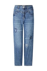 vintage straight embroidered denim  GOTS