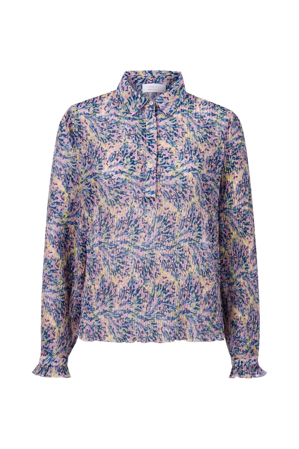 Printed plissee blouse