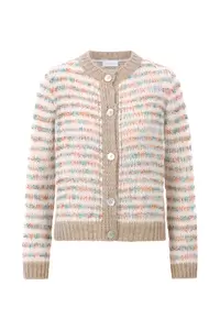 Crew-neck Cardigan stripe