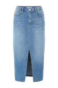 Blue denim skirt