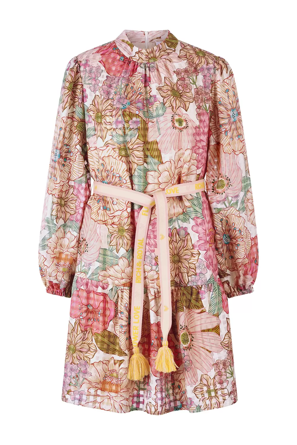 Printed midi dress with belt