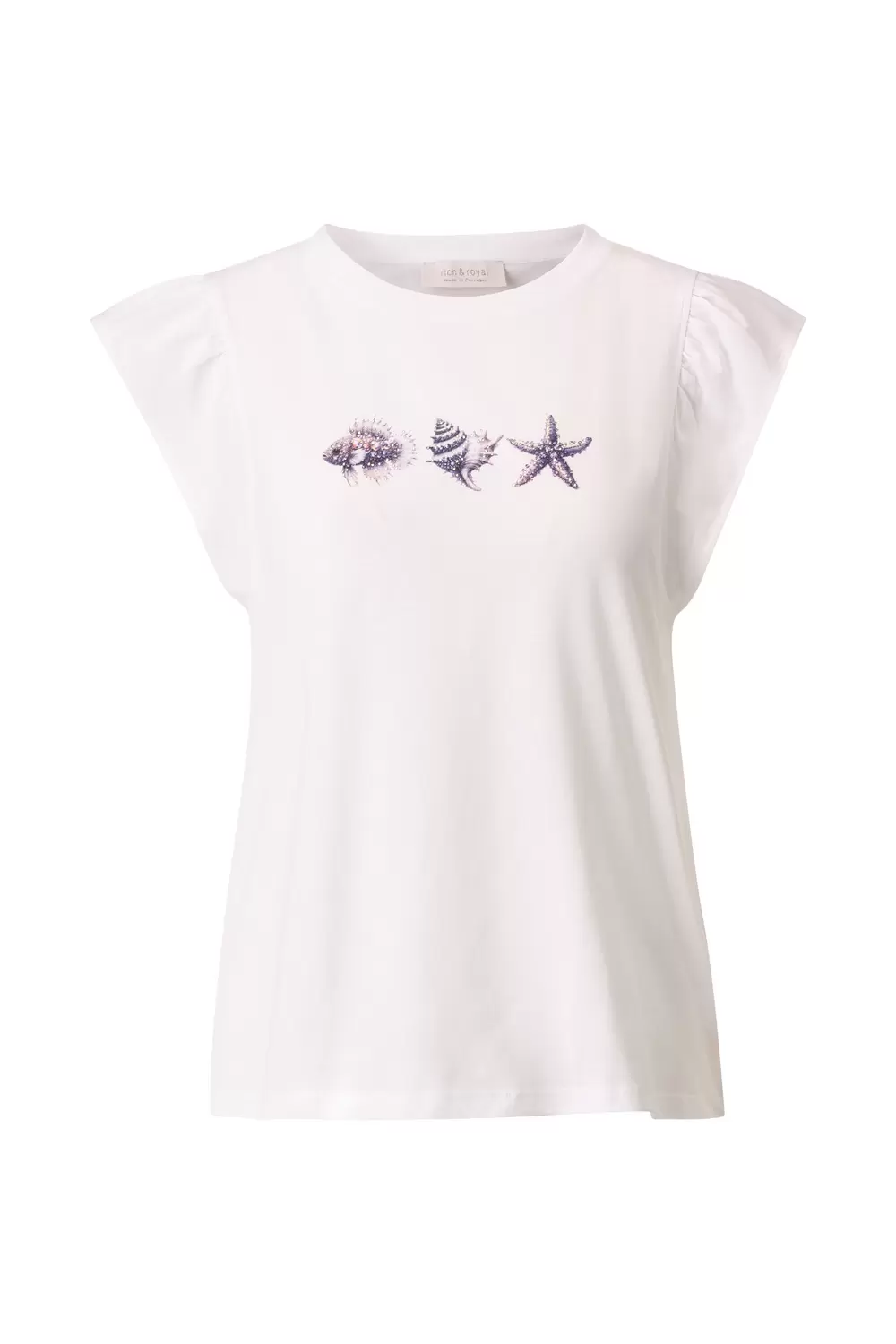 Top with Ruffles + Sea Print