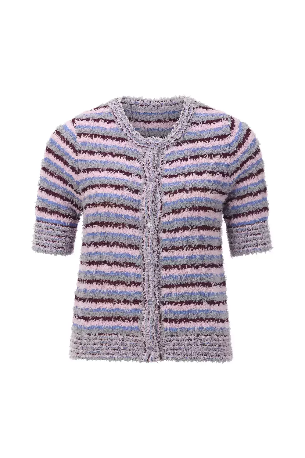 Striped Effect Yarn Cardigan