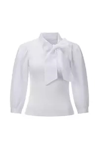 Mat Mix Blouse with Bow