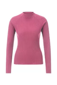 Merino Rib Mock-neck