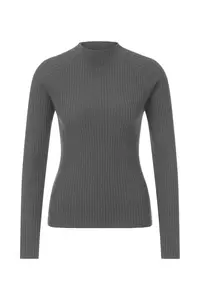 Merino Rib Mock-neck