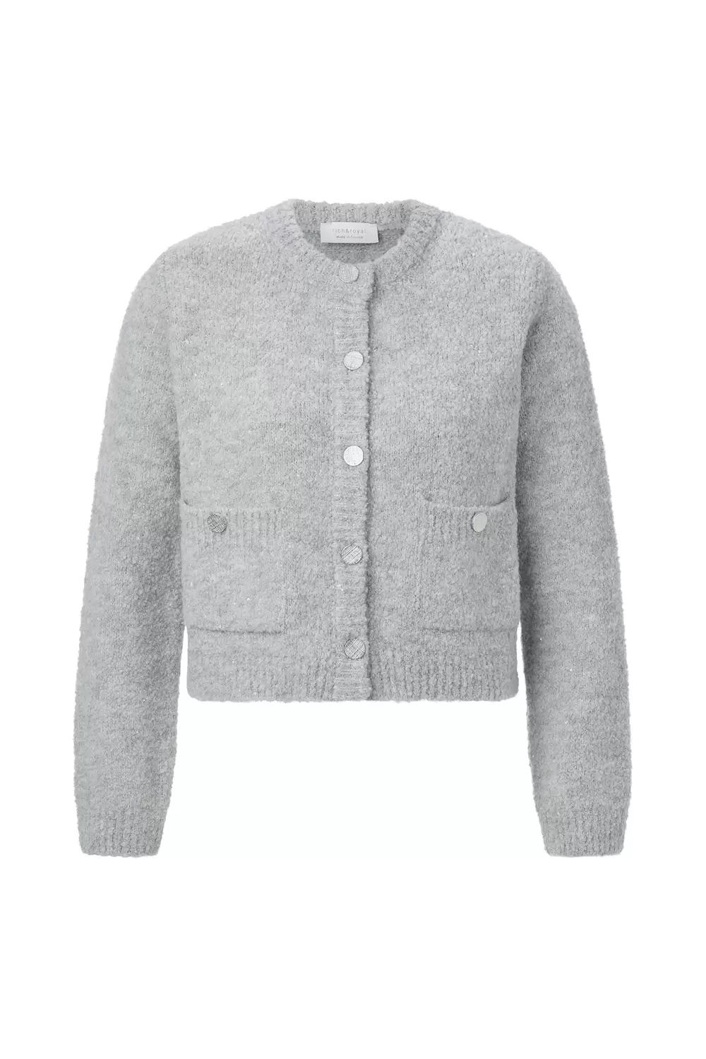 Crew-Neck Cardigan Bouclé female