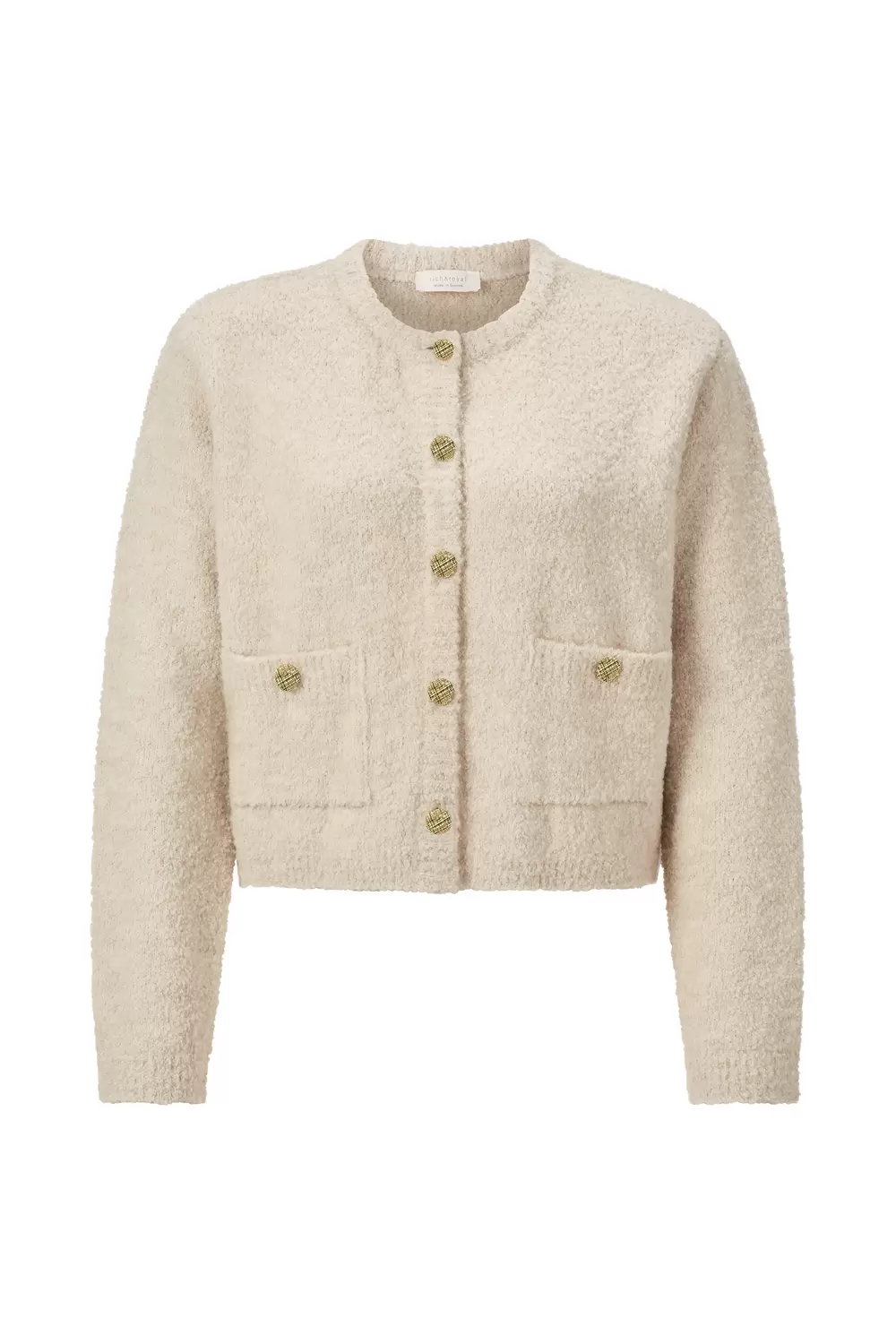 Crew-Neck Cardigan Bouclé female