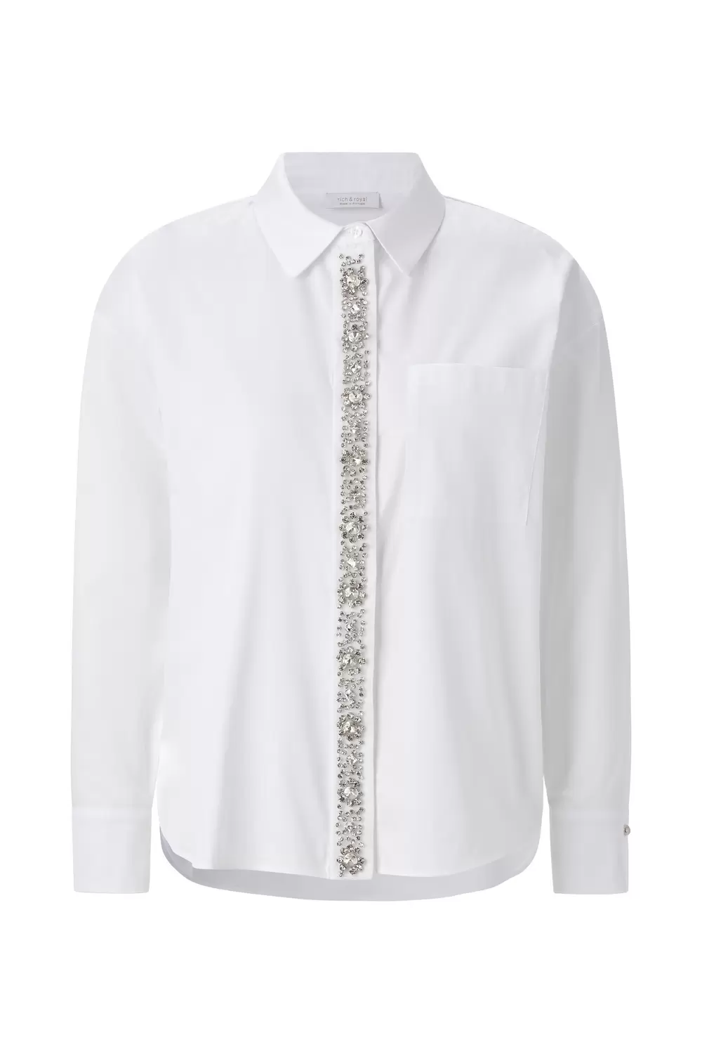 Cotton Blouse with Rhinestones