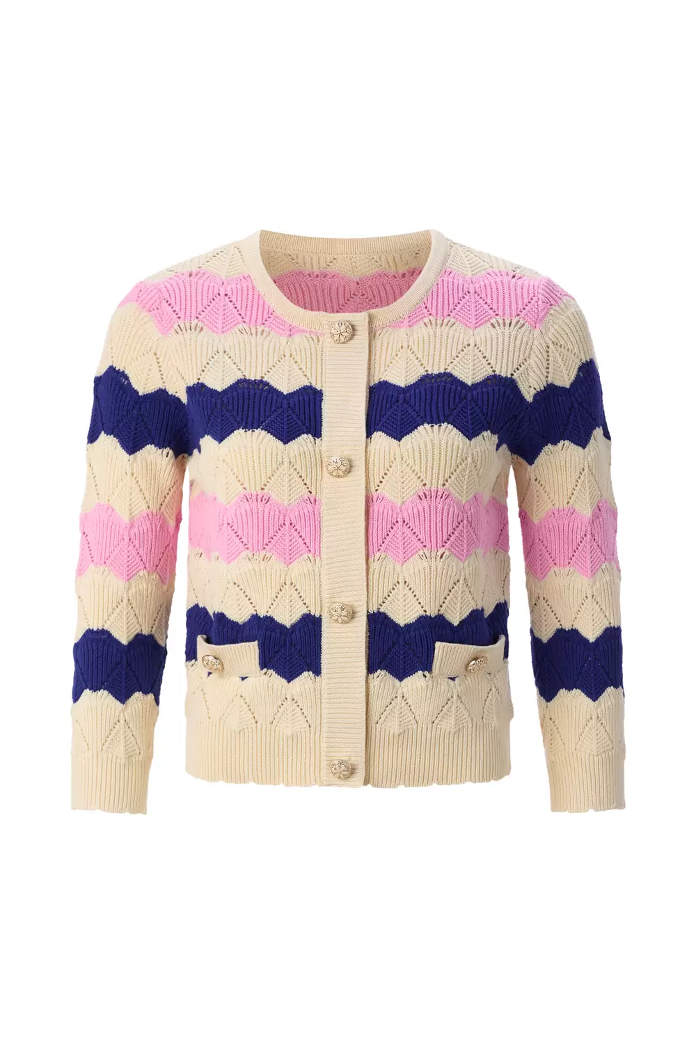 Striped Cardigan Ajour