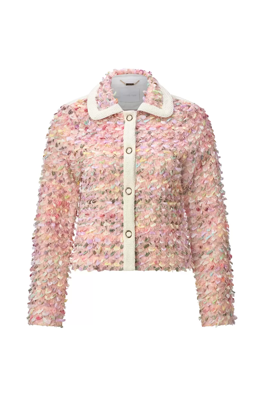 Short multi color loop jacket