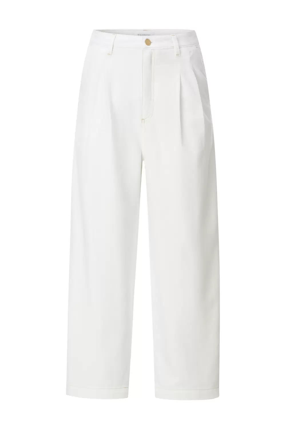 Pleated Barrel Leg Denim