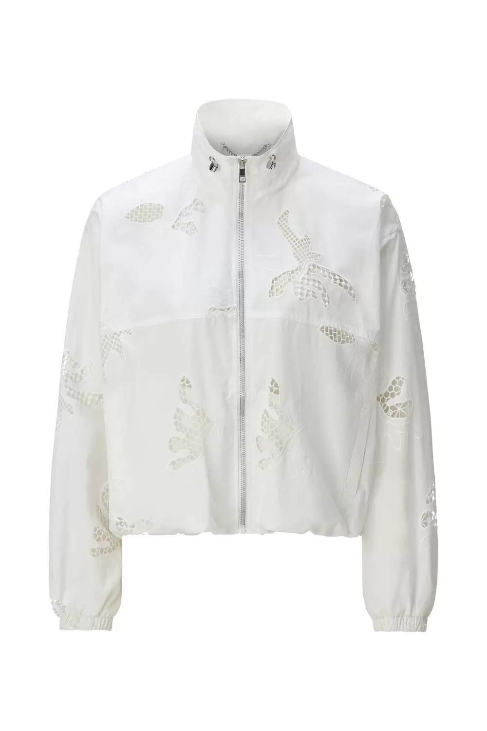 Oversize blouson with broderie anglaise