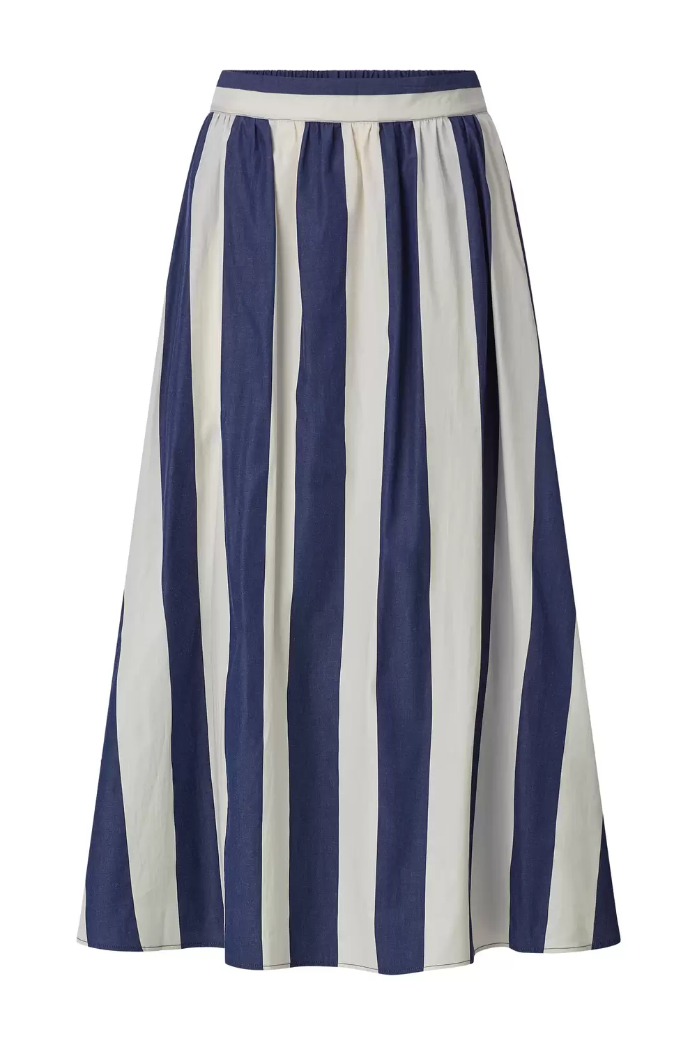 Cotton Striped Midi Skirt female