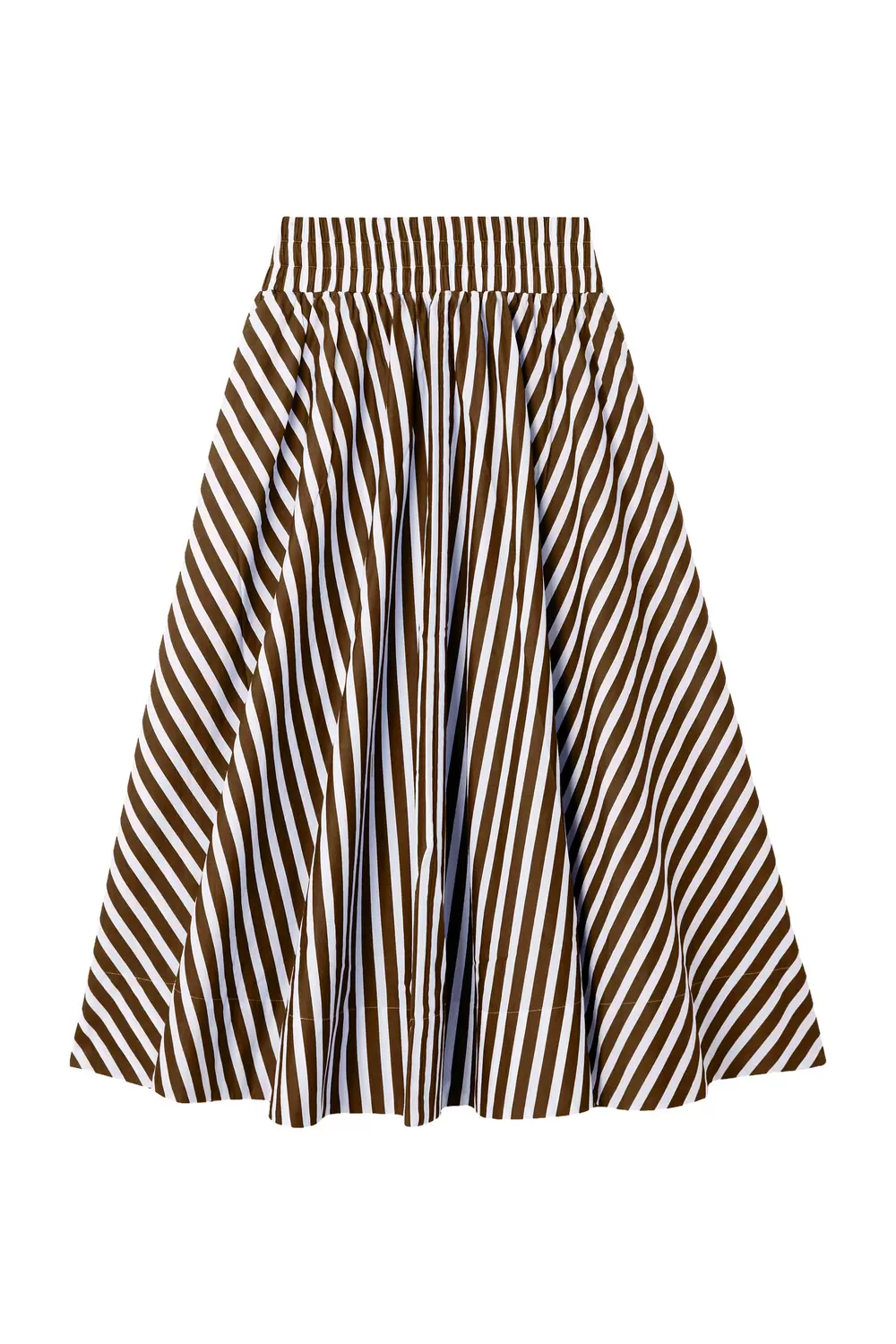 Cotton Striped Midi Skirt female