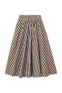 Cotton Striped Midi Skirt