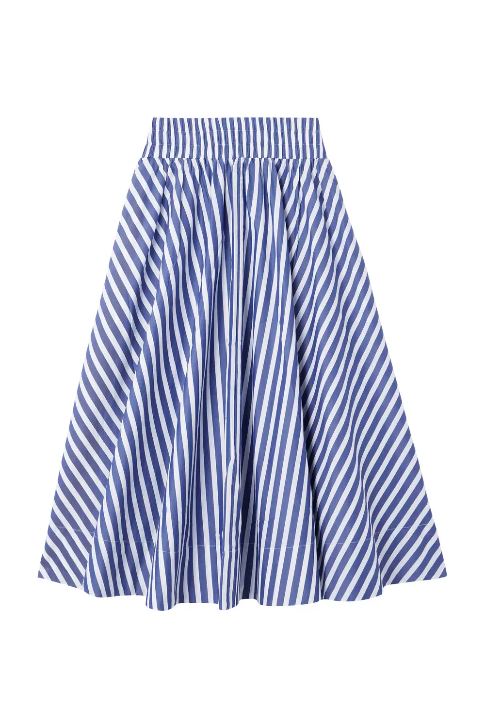 Cotton Striped Midi Skirt