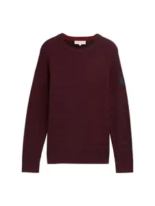 multicolor crewneck knit - 36165/burgundy red navy
