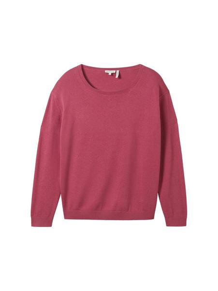 knit basic crew neck pullover - 16348/pink velvet