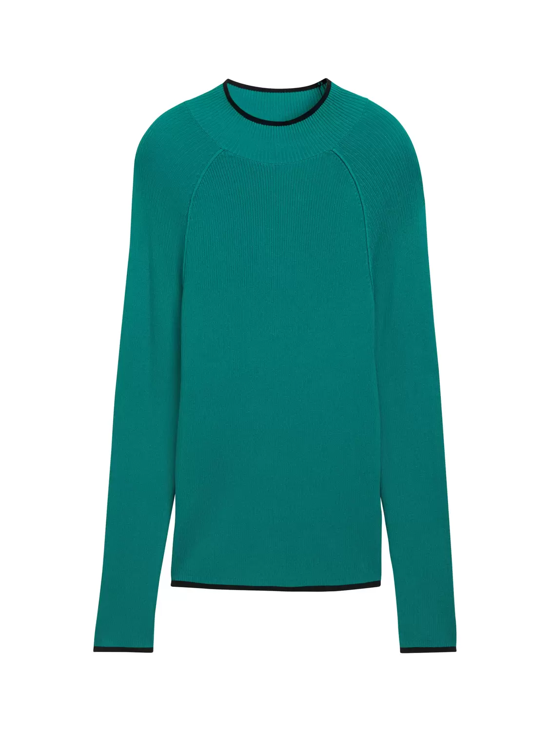 rib mock neck pullover - 35914/jade green
