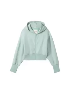 Cropped Sweat Jacke mit Bio-Baumwolle