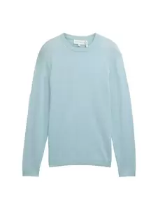 fine merino crewneck knit - 30463/dusty mint blue