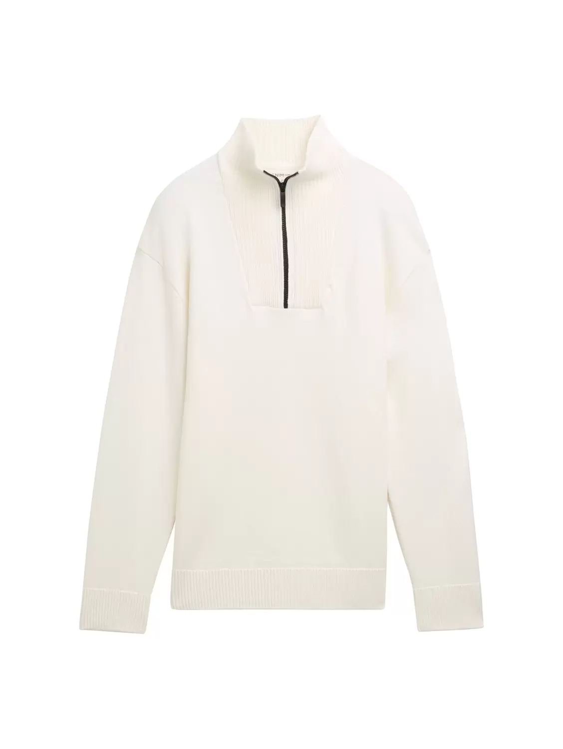 Relaxed Troyer Strickpullover aus Baumwolle