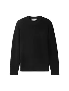 multi color nep crewneck knit - 37087/black multic