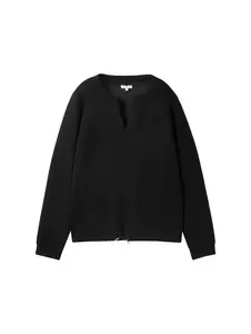 Scuba Sweatshirt mit V-Ausschnitt