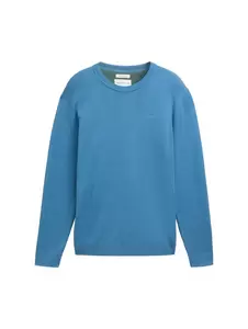 basic crewneck knit - 37095/ocean blue melange