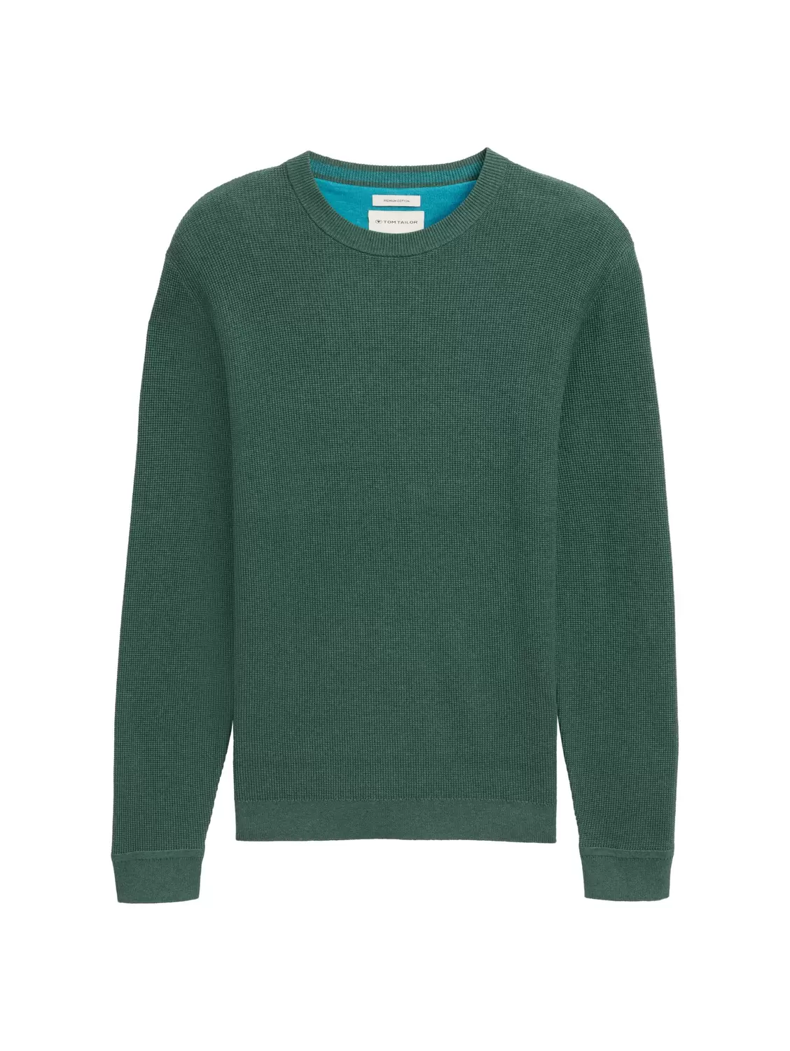 structured crewneck knit - 30358/green dust melang