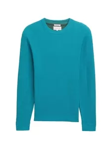 structured crewneck knit - 37094/turquoise blue me