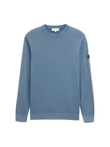washed structure crewneck knit - 36985/mystical bl