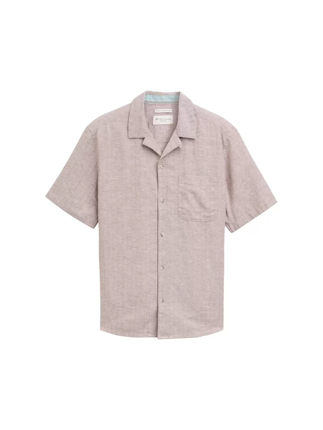 Regular Fit Kurzarmhemd mit Leinenanteil